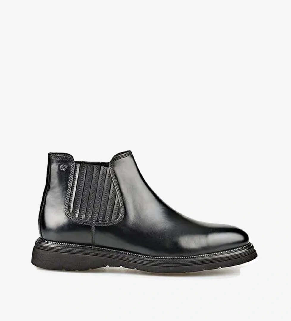 Siyah Deri Erkek Günlük Bot - Görsel 1