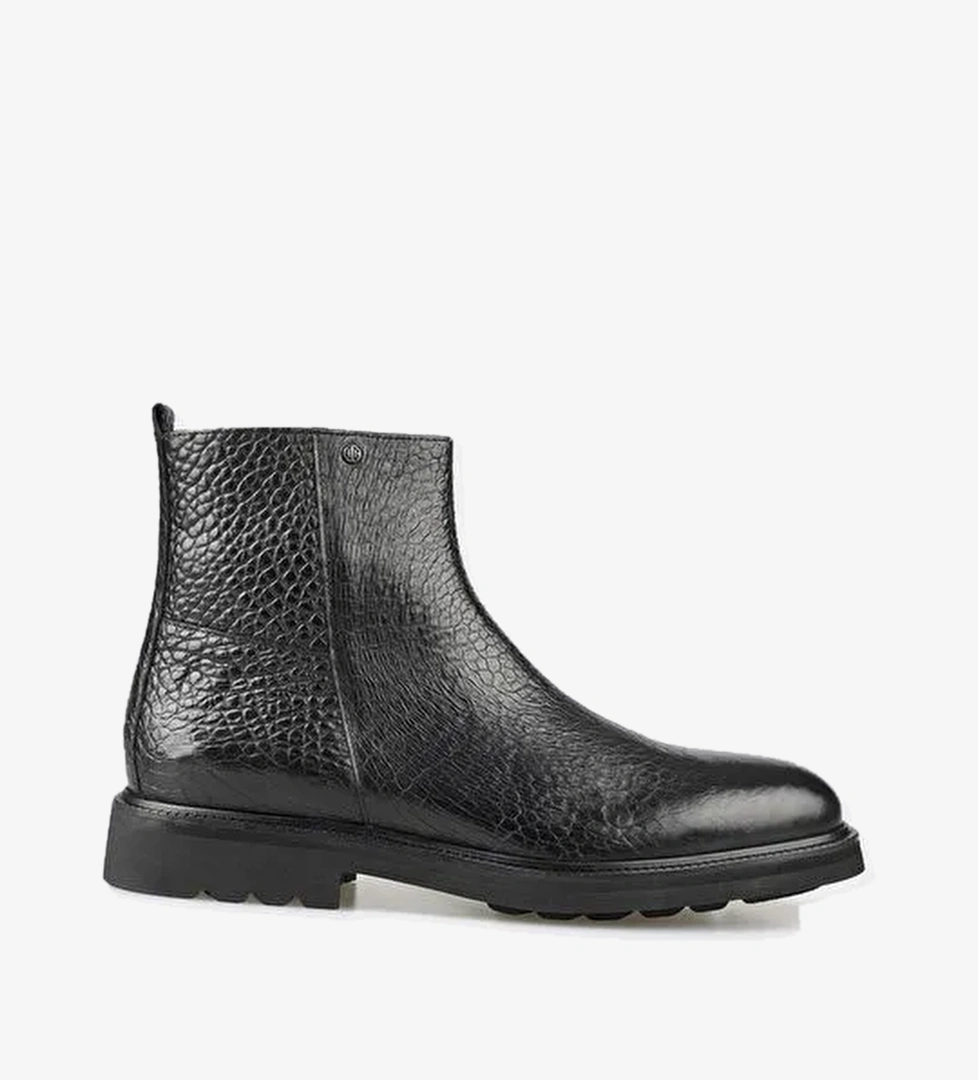 Siyah Deri Erkek Günlük Bot - Görsel 1