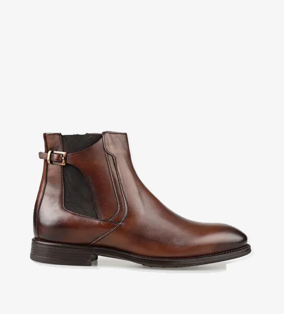 Kahve Deri Erkek Klasik Bot - Görsel 1