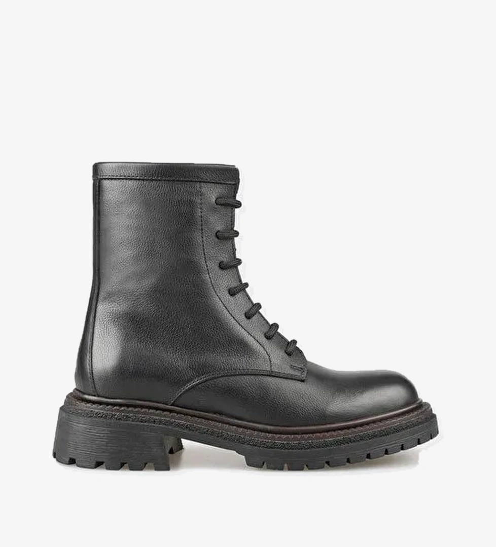 Siyah Deri Kadın Günlük Bot - Görsel 1