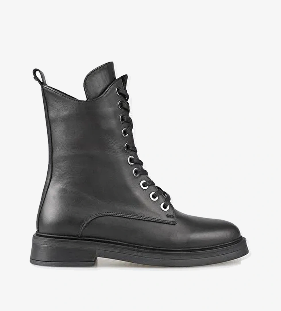 Siyah Deri Kadın Günlük Bot - Görsel 1