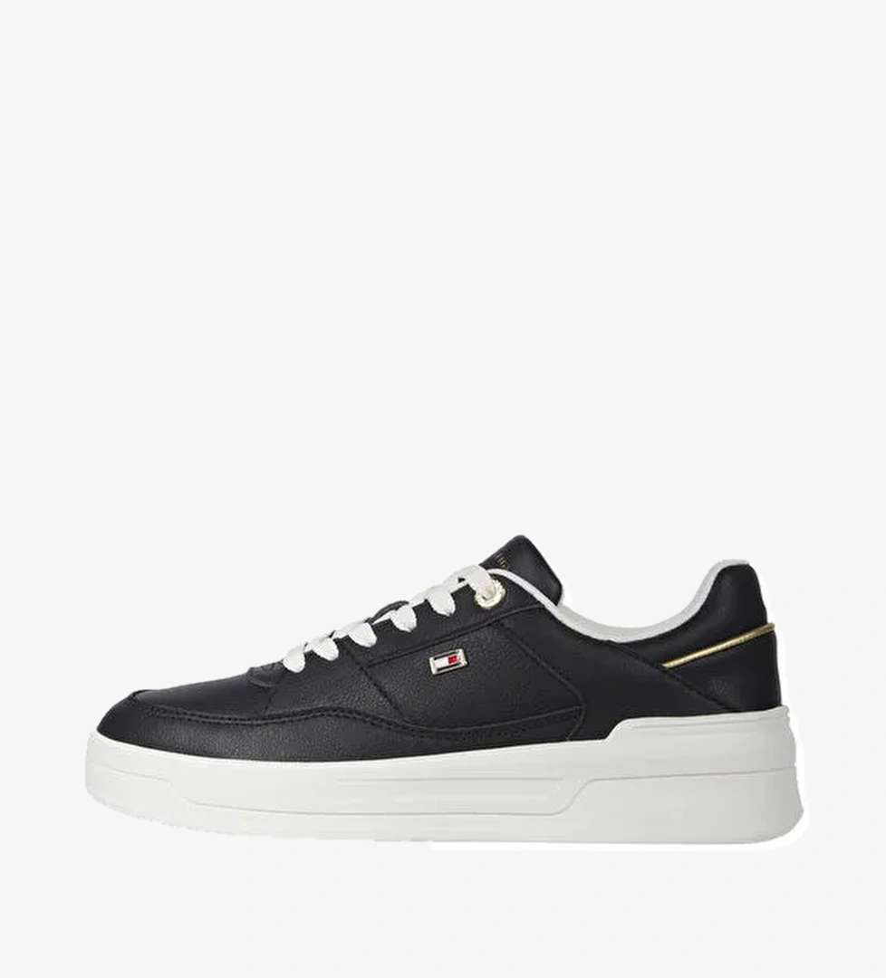 Tommy Hilfiger Siyah Kadın Deri Sneaker FW0FW08261BDS - Görsel 1