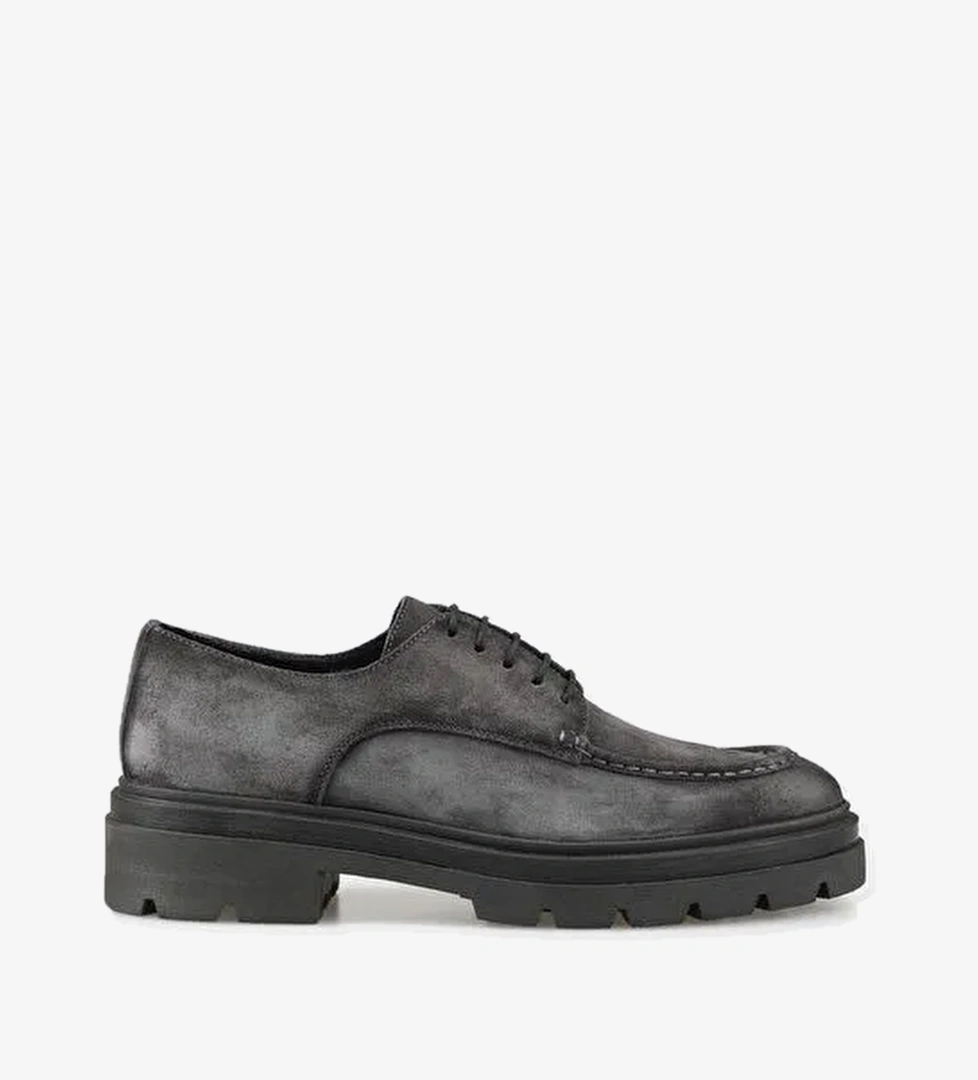 Antrasit Deri Erkek Günlük Ayakkabı - Görsel 1