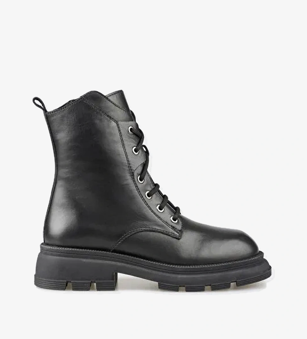 Siyah Deri Kadın Günlük Bot - Görsel 1