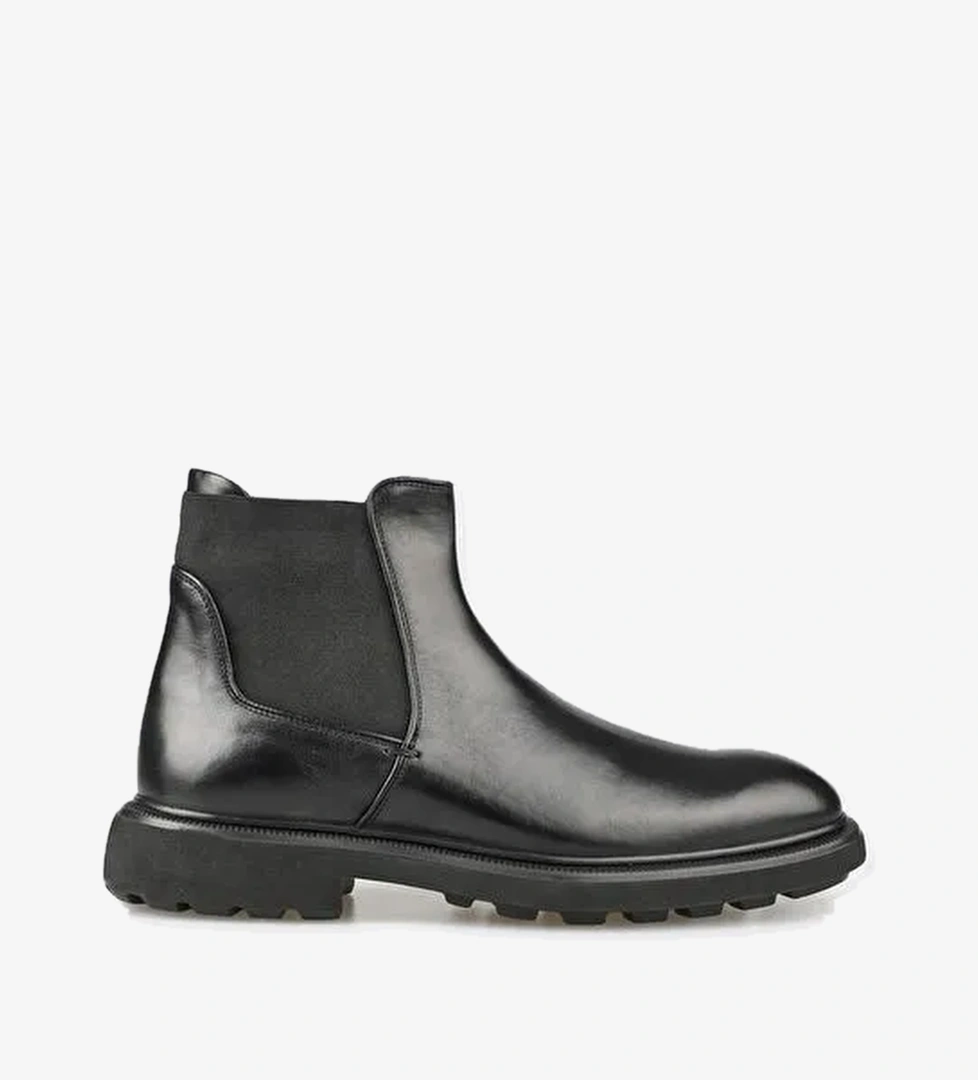 Siyah Deri Erkek Günlük Bot - Görsel 1