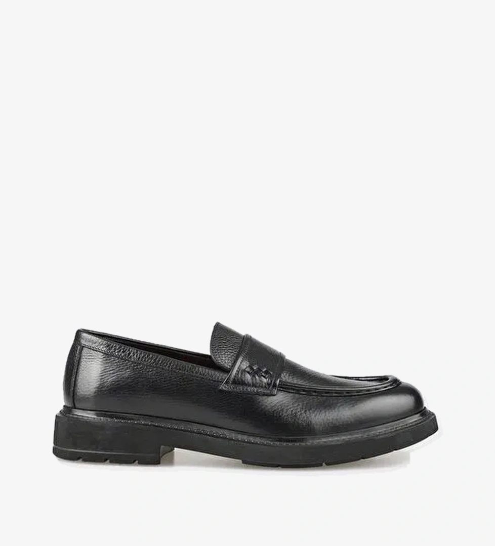 Siyah Deri Erkek Günlük Ayakkabı - Görsel 1