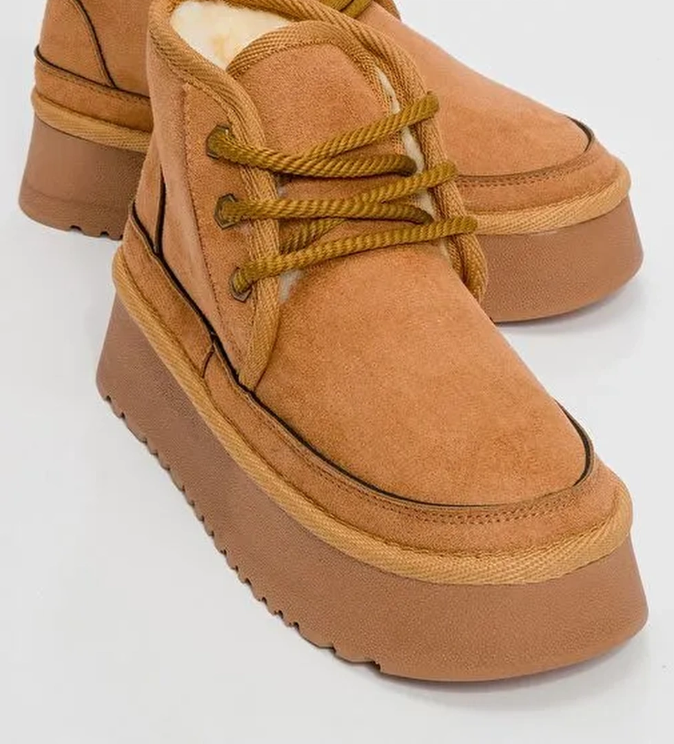 OVELA Taba Kalın Taban Bağcıklı Kadın Spor Bot - Görsel 1