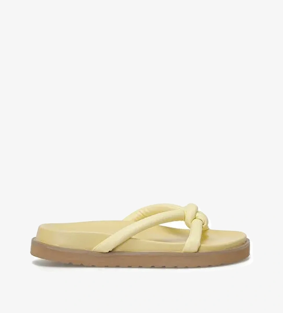 ISJU 3FX Sarı Kadın Düz Terlik - Görsel 1