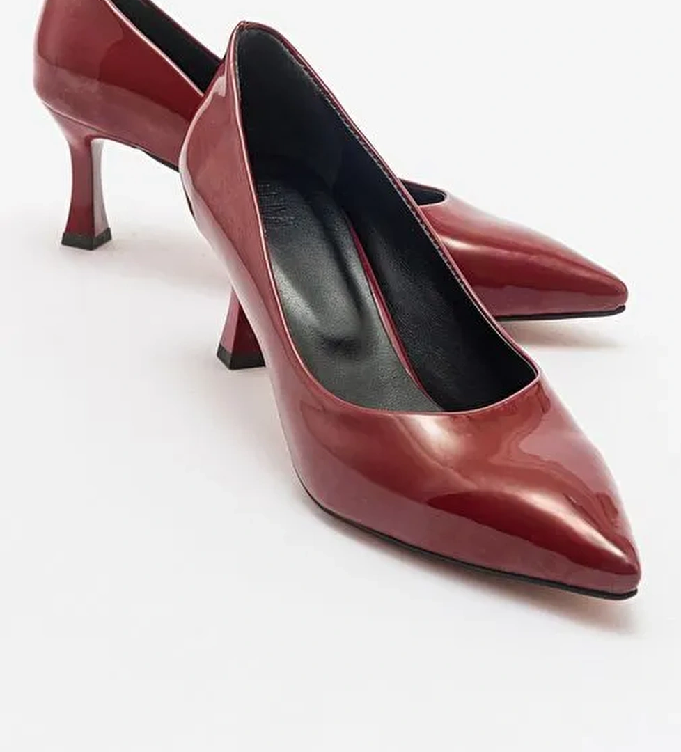 PEDRA Bordo Rugan Kadın Topuklu Ayakkabı - Görsel 1