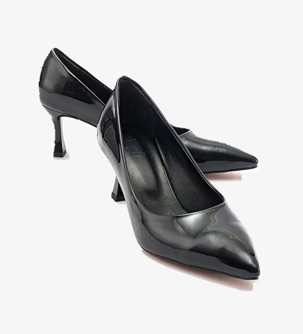 PEDRA Siyah Rugan Kadın Topuklu Ayakkabı - Görsel 1