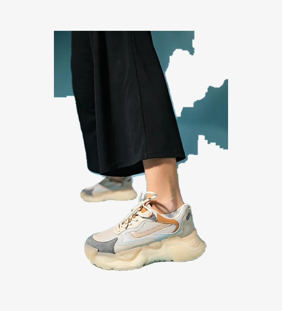 OPOLE Bej Multi Kadın Spor Ayakkabı - Görsel 1