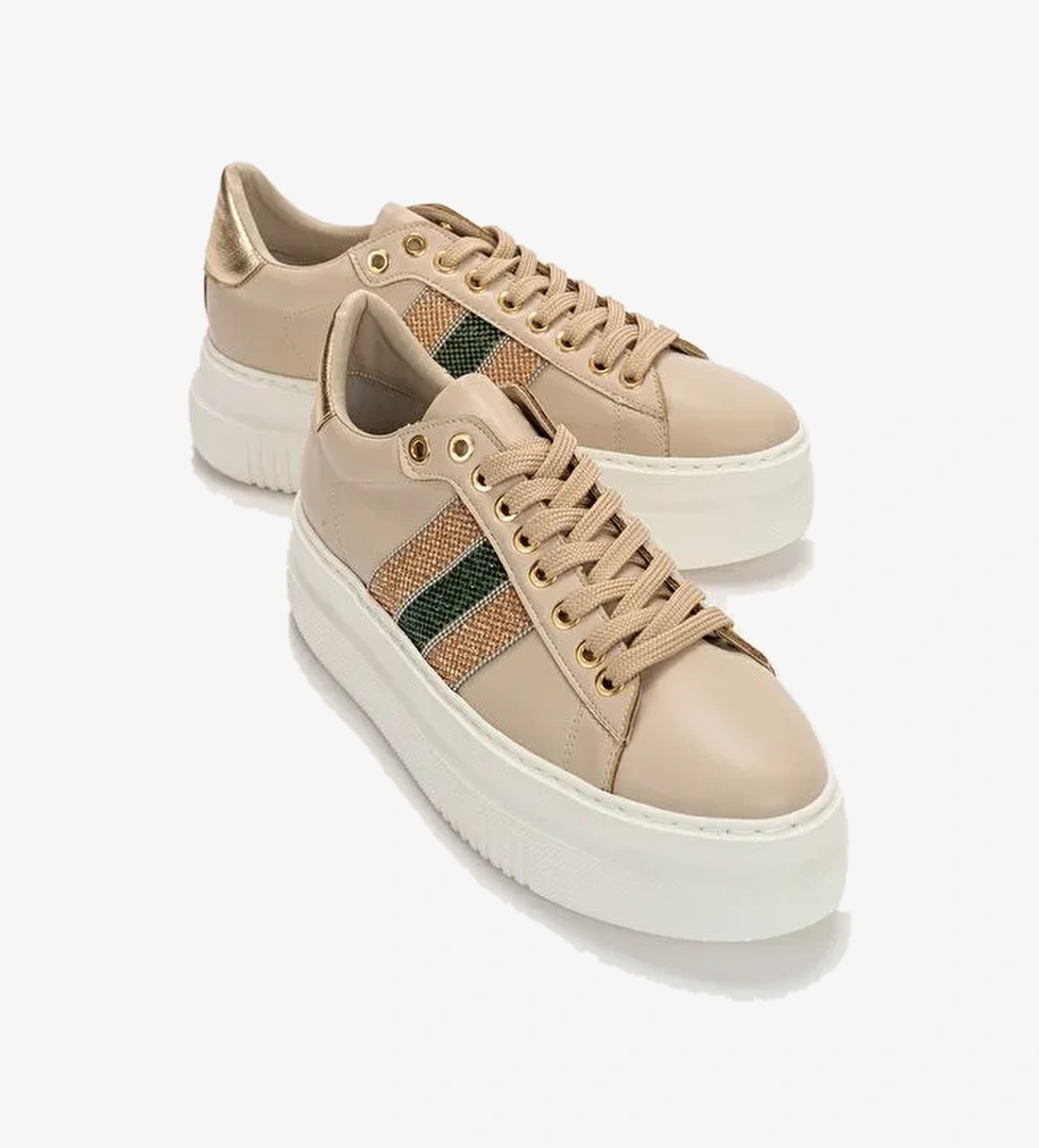 Luvi Shoes Bej Kadın Sneaker 223-602 - Görsel 1