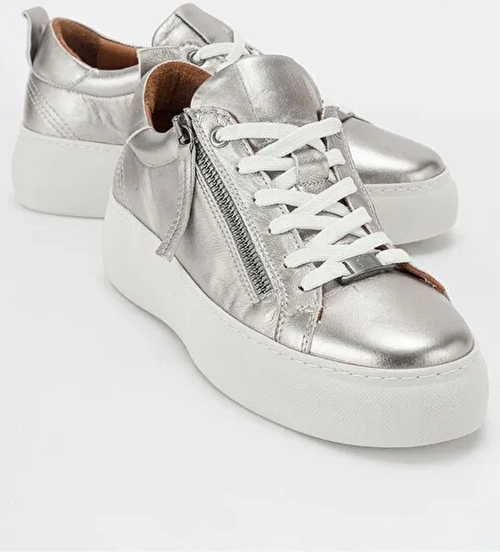 Luvi Shoes Bej Kadın Deri Sneaker 116-198135 - Görsel 1