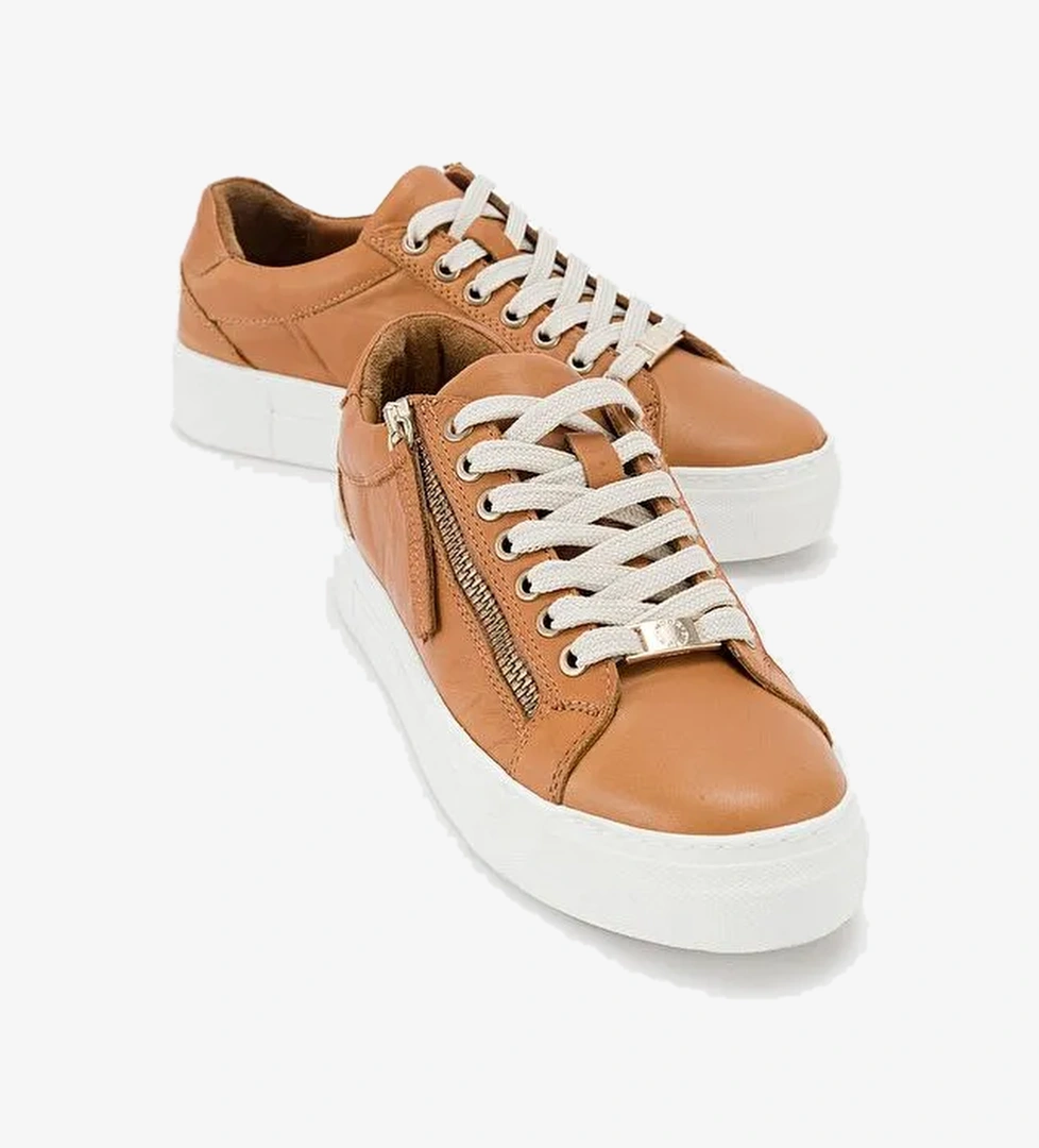 BERLY Taba Hakiki Deri Kadın Sneakers - Görsel 1