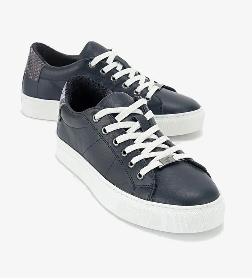 Luvi Shoes Lacivert Kadın Deri Sneaker 116-240056 - Görsel 1