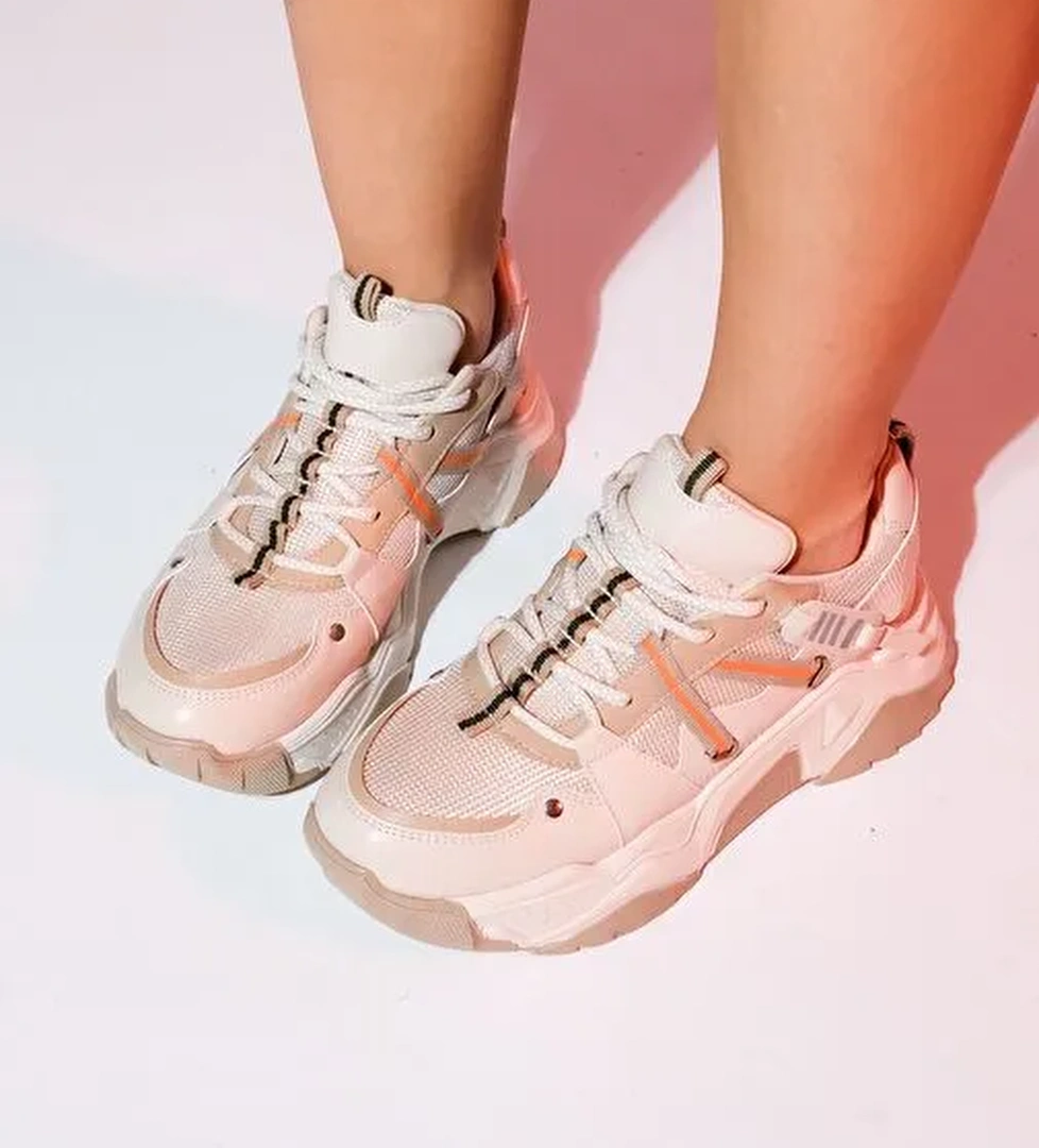 LEONA Bej Kadın Spor Sneakers - Görsel 1