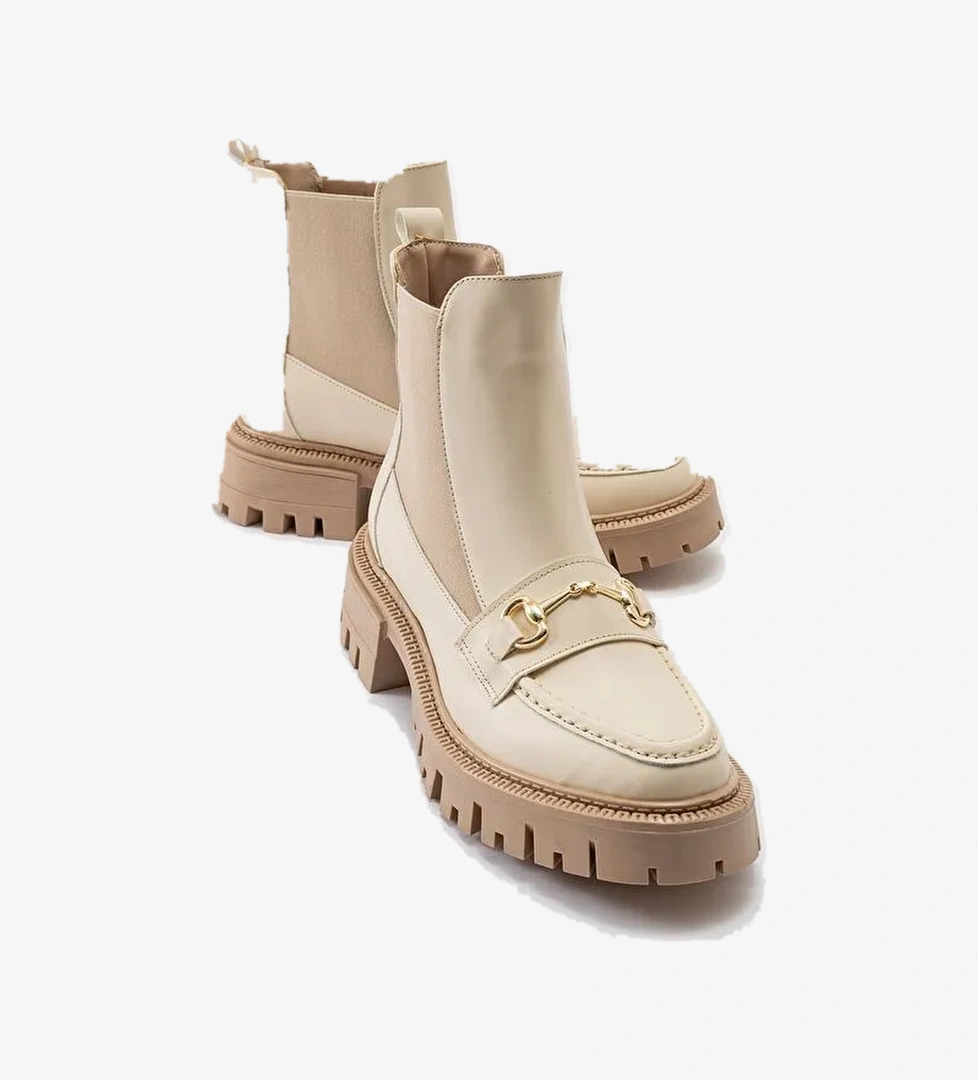 VESPER Bej Tokalı Kadın Chelsea Bot - Görsel 1