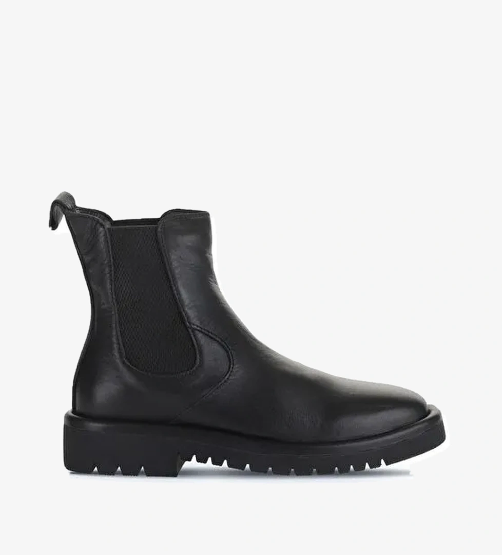 Bueno Shoes Siyah Deri Kadın Düz Bot 01wz6702 - Görsel 1