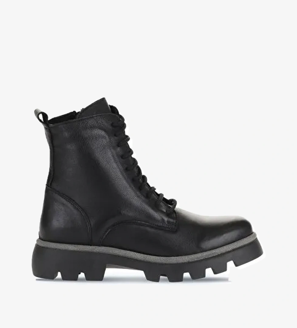 Bueno Shoes Siyah Deri Kadın Düz Bot 01wz6503 - Görsel 1