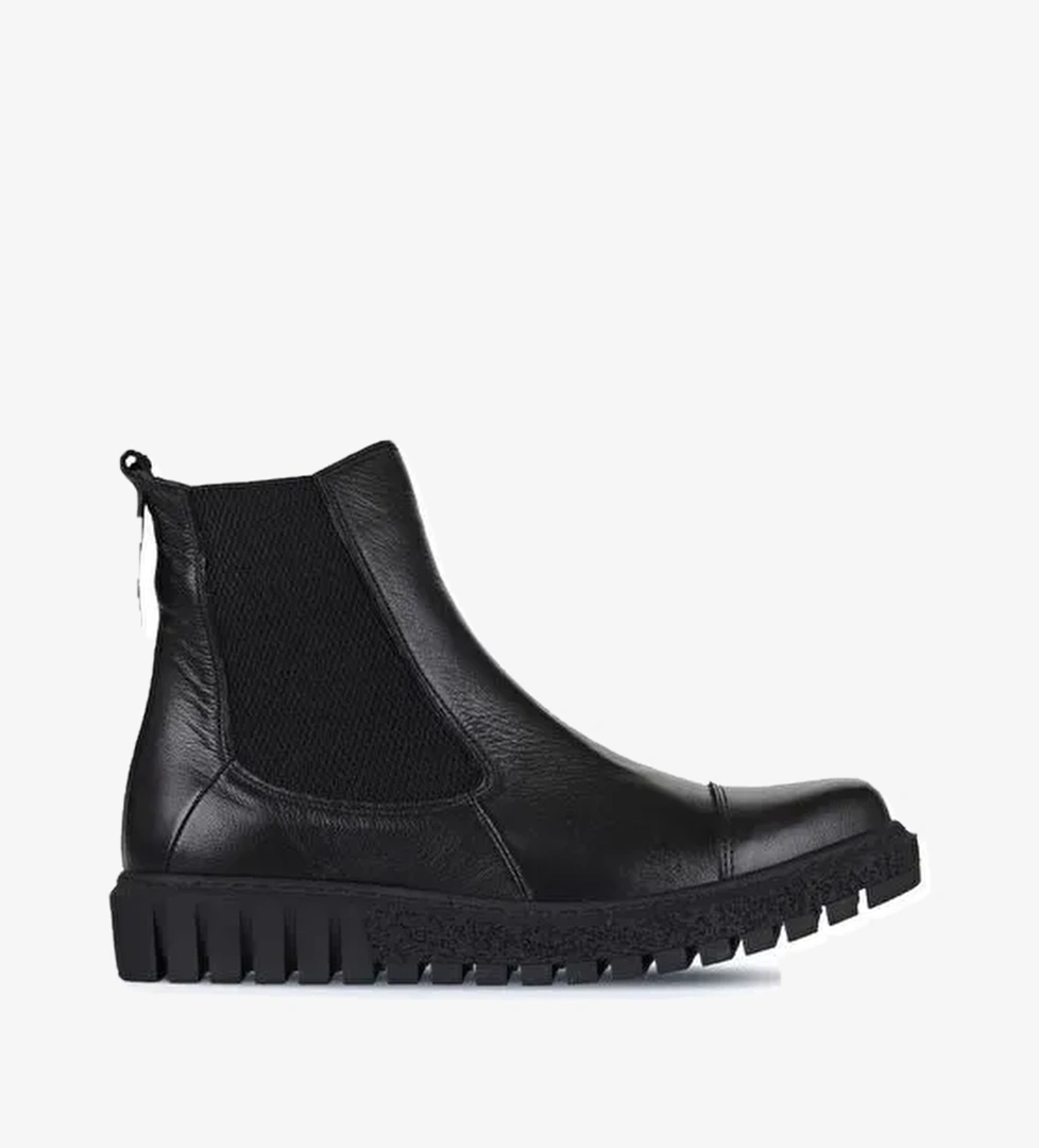 Bueno Shoes Siyah Deri Kadın Düz Bot 01wz5202 - Görsel 1