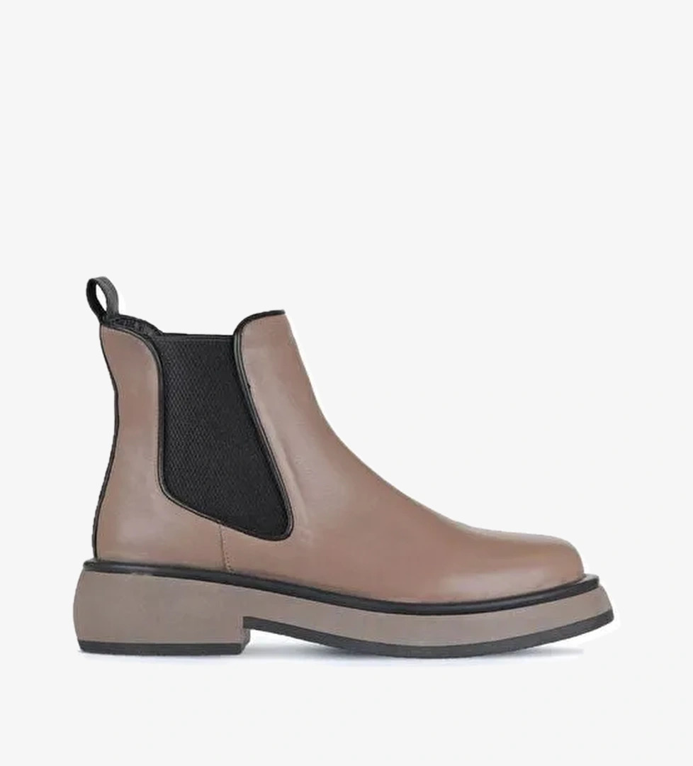 Bueno Shoes Gri Vizon Deri Kadın Düz Bot 01wz4501 - Görsel 1