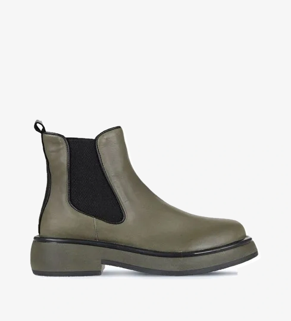 Bueno Shoes Haki Deri Kadın Bot 01wz4501 - Görsel 1