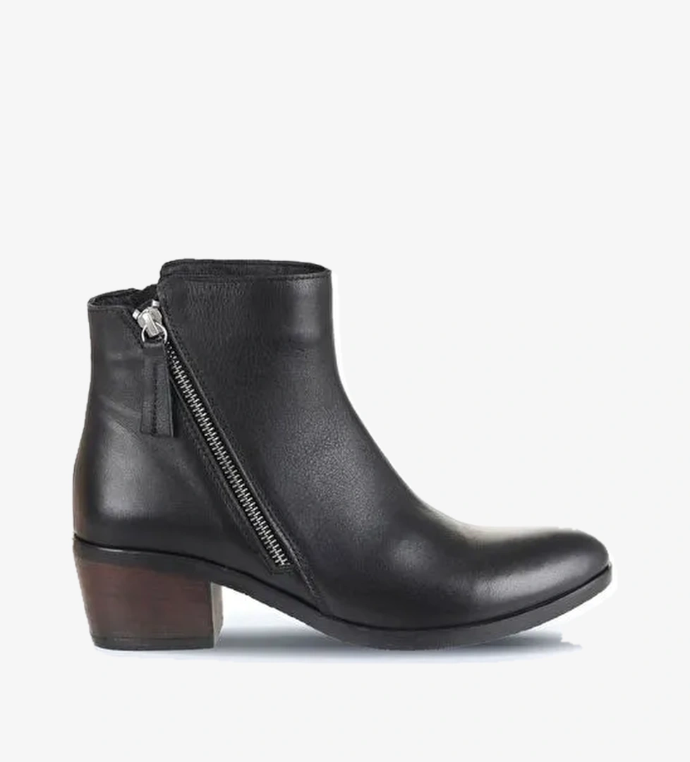 Bueno Shoes Siyah Deri Kadın Topuklu Bot 01wd1100 - Görsel 1