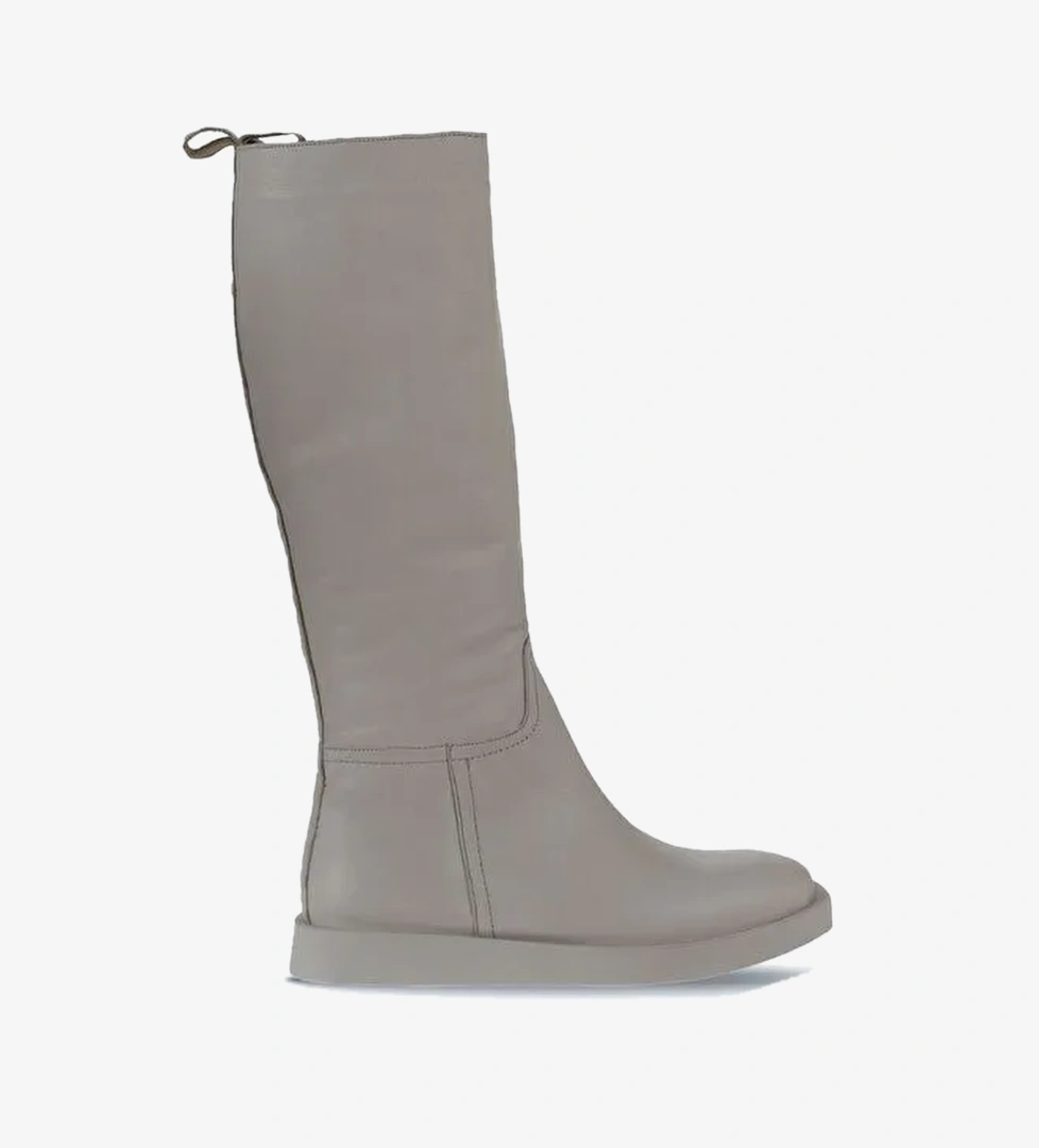 Bueno Shoes Bej Deri Kadın Düz Çizme 01wv9705