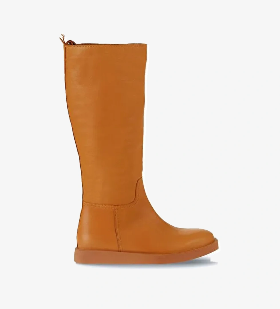 Bueno Shoes Turuncu Deri Kadın Düz Çizme 01wv9705 - Görsel 1