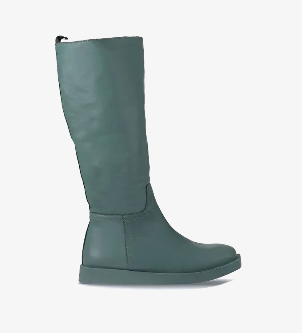 Bueno Shoes Yeşil Deri Kadın Düz Çizme 01wv9705