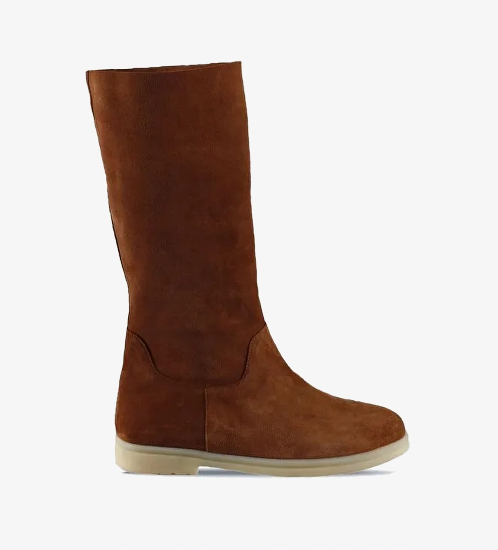 Bueno Shoes Taba Açık Süet Kadın Düz Çizme 01wt3306