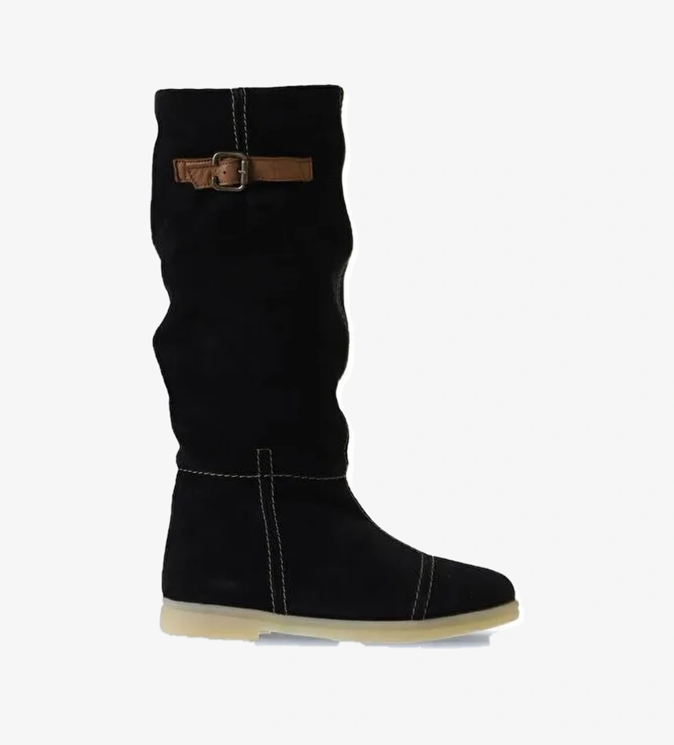 Bueno Shoes Siyah Süet Kadın Düz Çizme 01wt3314 - Görsel 1