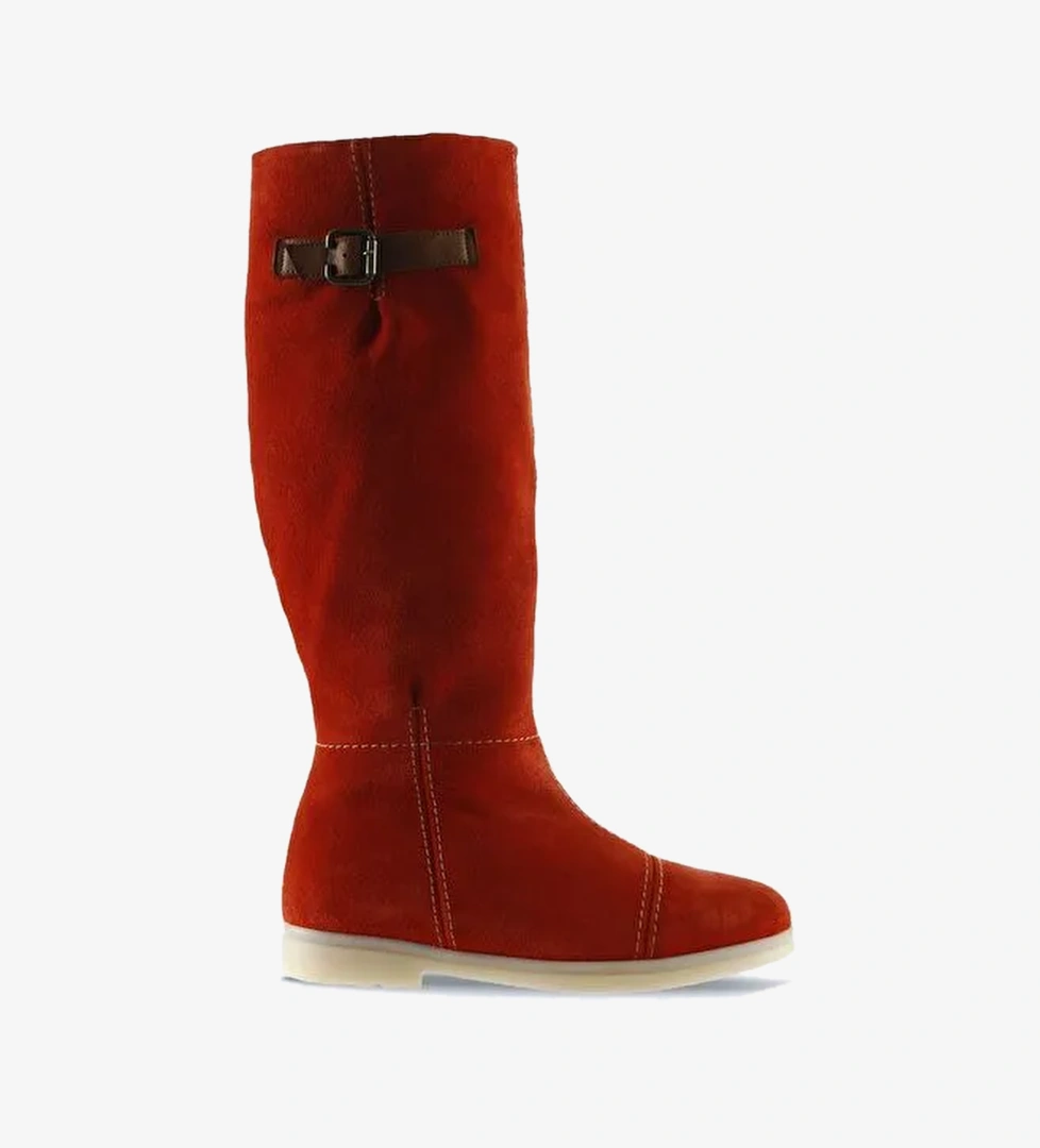 Bueno Shoes Turuncu Süet Kadın Düz Çizme 01wt3314