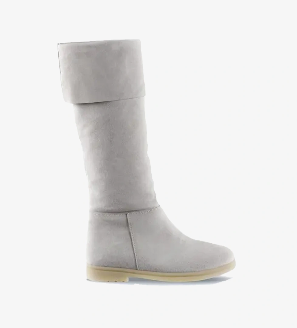 Bueno Shoes Beyaz Süet Kadın Düz Çizme 01wt3307
