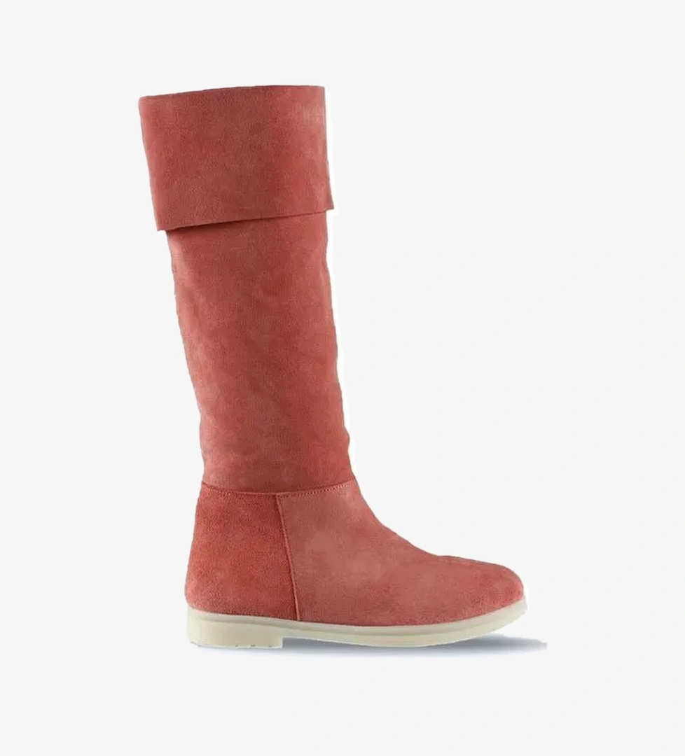 Bueno Shoes Pudra Açık Süet Kadın Düz Çizme 01wt3307 - Görsel 1