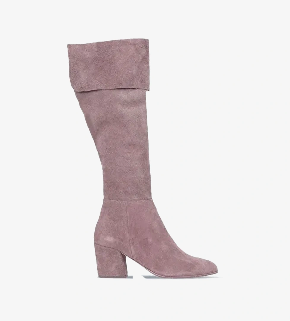 Bueno Shoes Gül Kurusu Süet Kadın Topuklu Çizme 01wr5108