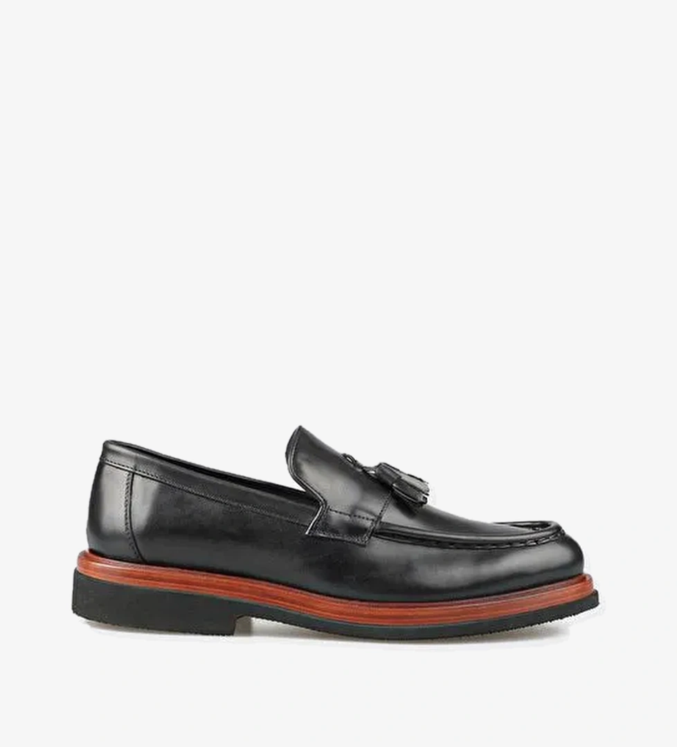 Elle Siyah Erkek Deri Klasik Ayakkabı QULVETE - Görsel 1