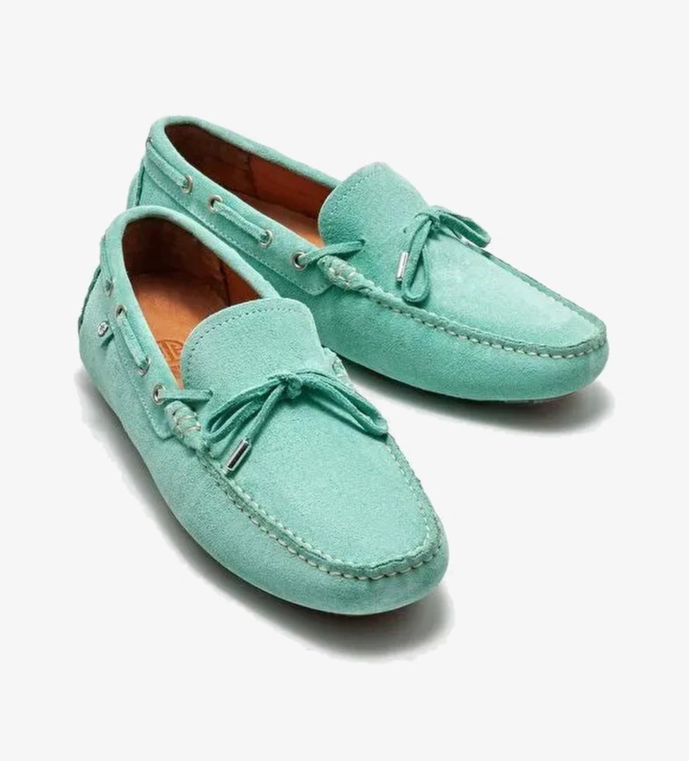 Mint Yeşili Deri Erkek Günlük Ayakkabı - Görsel 1