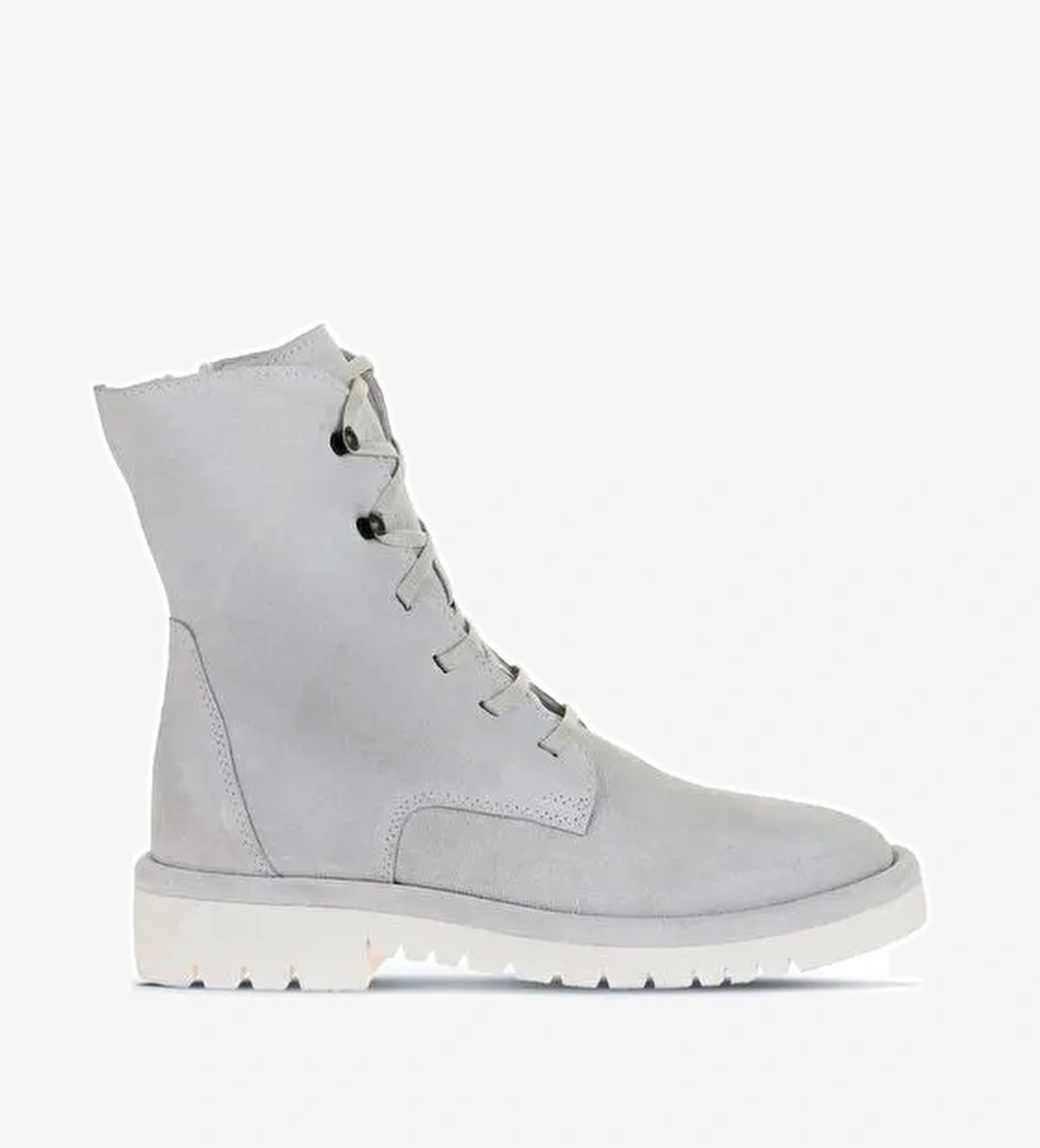 Bueno Shoes Beyaz Süet Kadın Düz Bot 01wz6701 - Görsel 1