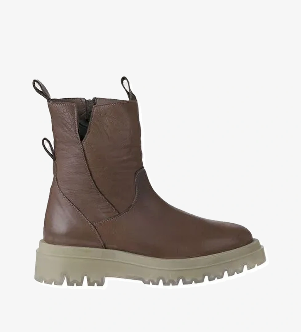 Bueno Shoes Gri Deri Kadın Düz Bot 01wv1501 - Görsel 1