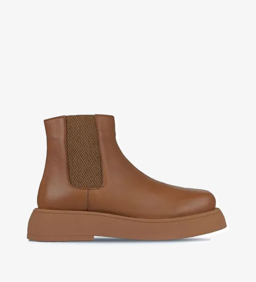 Bueno Shoes Taba Deri Kadın Düz Bot 01wz6403 - Görsel 1