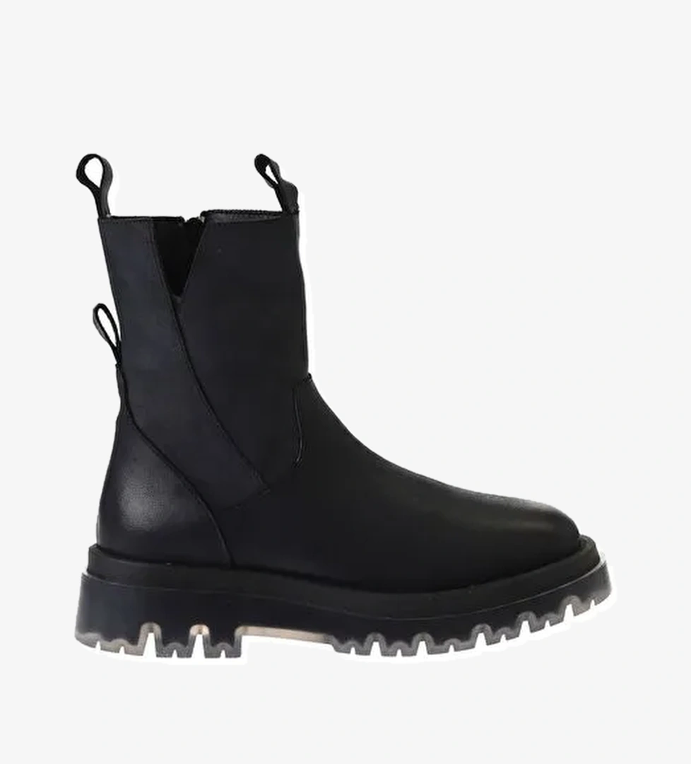 Bueno Shoes Siyah Deri Kadın Düz Bot 01wv1501 - Görsel 1