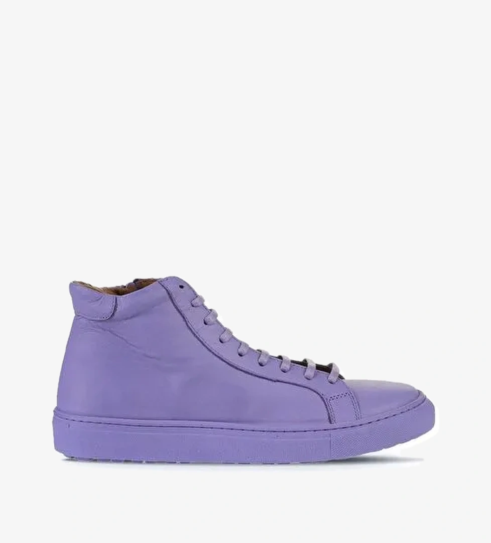 Bueno Shoes Lila Deri Kadın Düz Bot 01wz7700 - Görsel 1