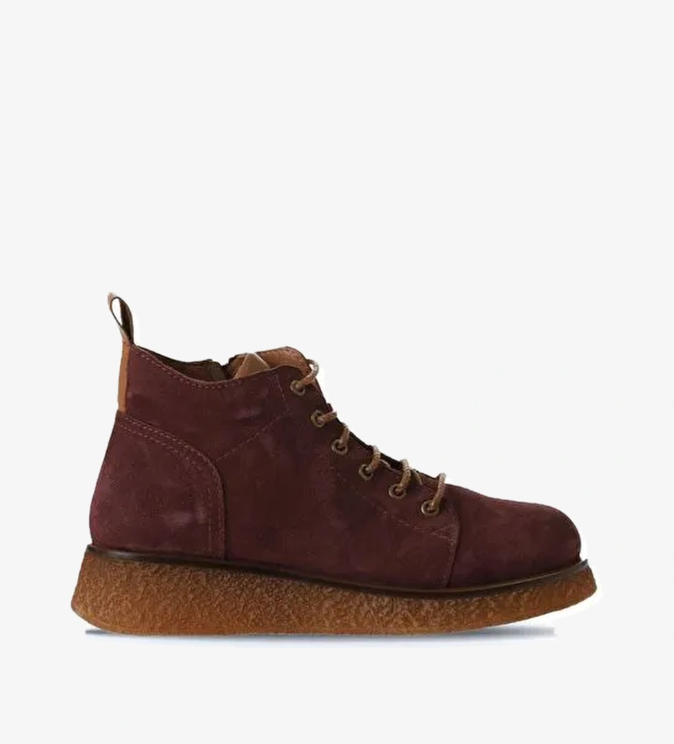 Bueno Shoes Bordo Süet Kadın Düz Bot 01wv5204 - Görsel 1
