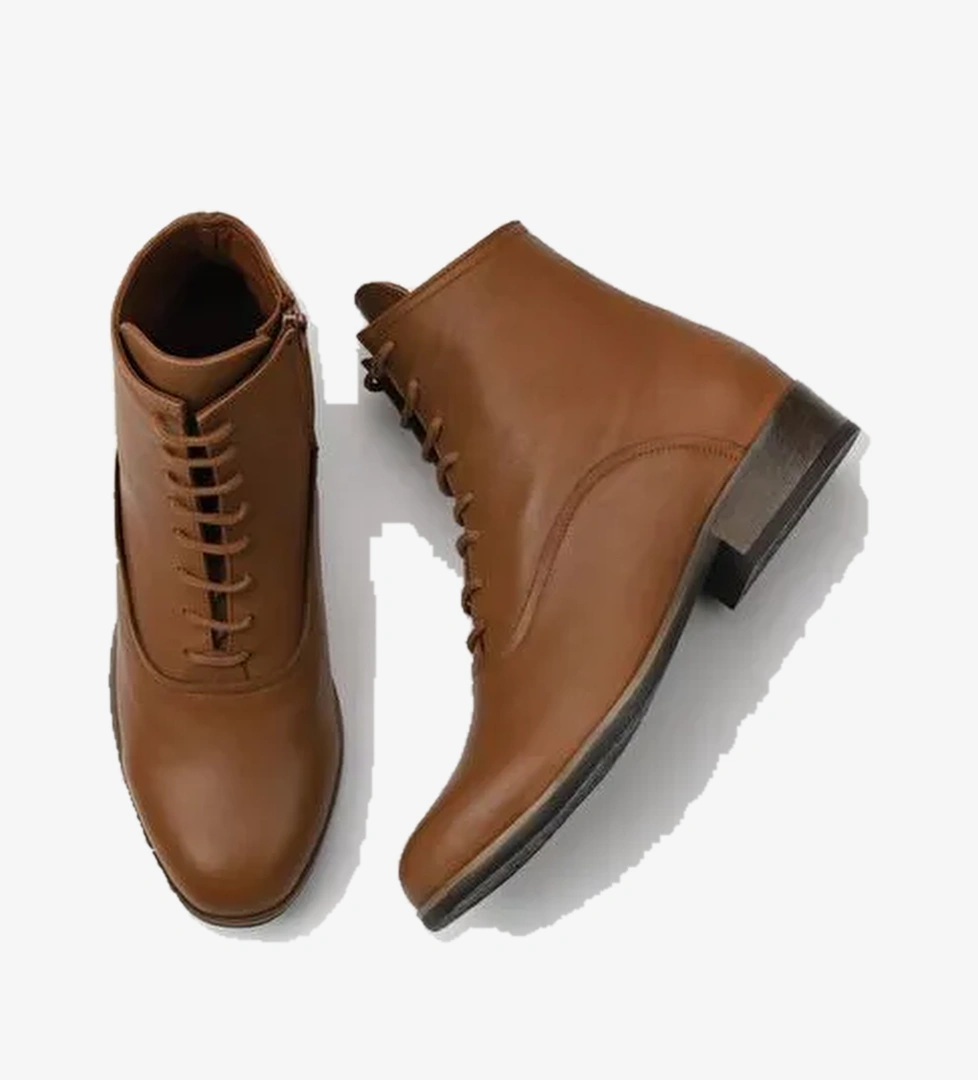 Bueno Shoes Kahverengi Deri Kadın Düz Bot 01wr3303 - Görsel 1
