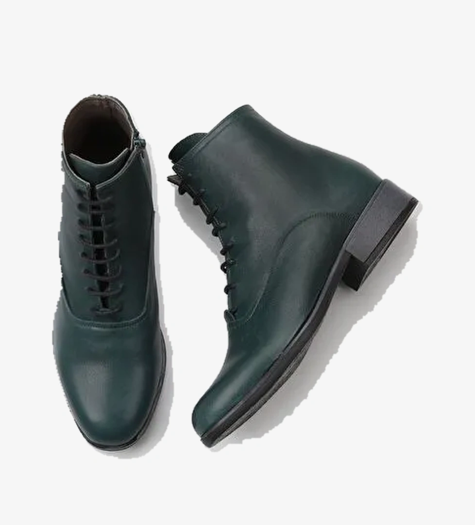 Bueno Shoes Yeşil Deri Kadın Düz Bot 01wr3303 - Görsel 1