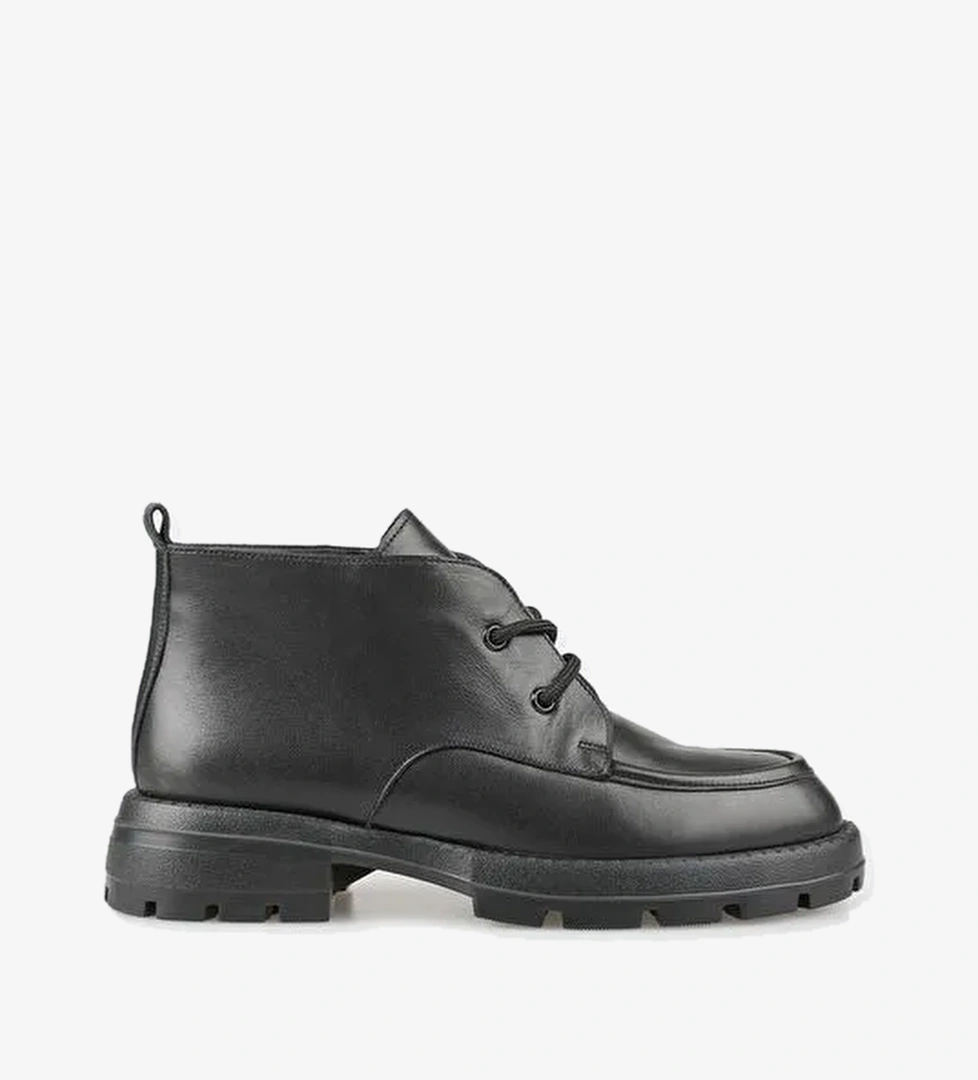 Siyah Deri Kadın Günlük Bot - Görsel 1