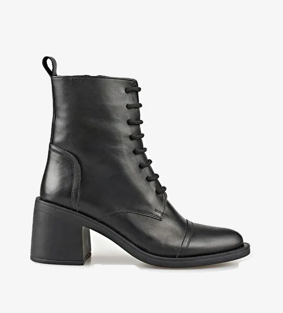 Siyah Deri Kadın Günlük Bot - Görsel 1