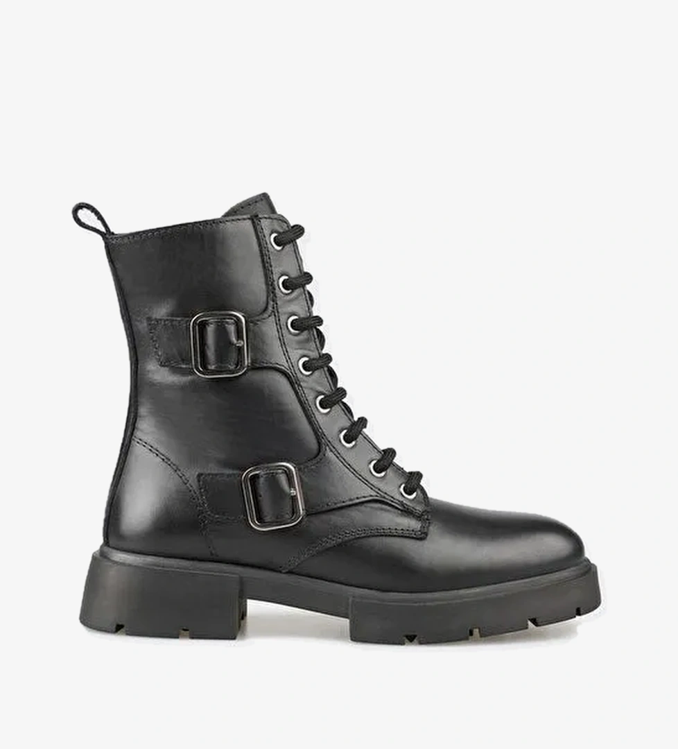 Siyah Deri Kadın Günlük Bot - Görsel 1