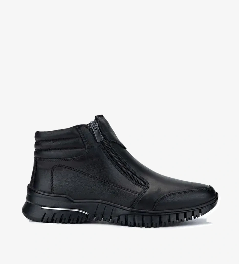 Tamer Tanca Kadın Hakiki Deri Siyah Deri Casual Bot - Görsel 1